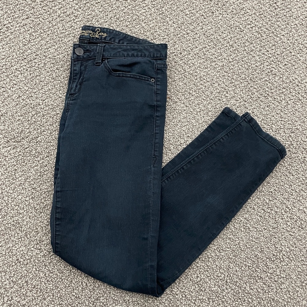 American rag black skinny jeans sz 7/28